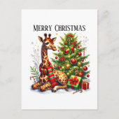 Festlicher Frohe Weihnachten Giraffe Dschungel (Vorderseite)