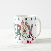 Festlicher "FROHE WEIHNACHTEN"-Muster-Becher  Kaffeetasse (VorderseiteRechts)
