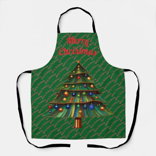 Festlicher Frohe Weihnachtsbaum Urlaub Schürze (Vorderseite)