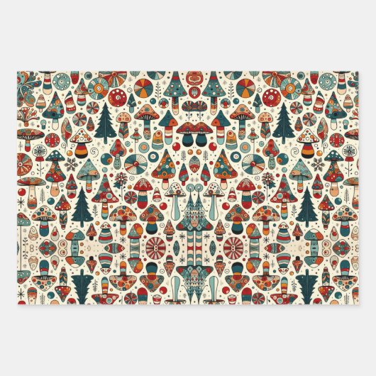 Festlicher Fungi Geschenkpapier Set (Vorderseite 3)