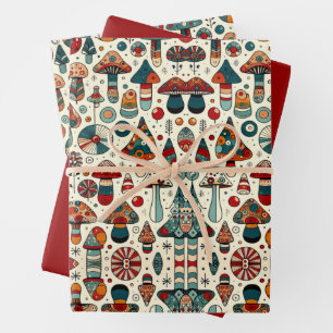 Festlicher Fungi Geschenkpapier Set