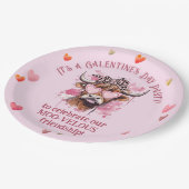 Festlicher Galentinstag Hereford Kuh Pappteller (Schrägansicht)