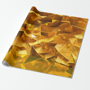 Festlicher goldener Hintergrund mit Dreiecken, Bad Geschenkpapier