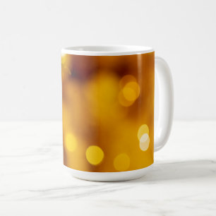 Festlicher goldener Weihnachts-Bokeh-Hintergrund Kaffeetasse