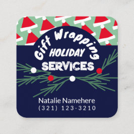 Festlicher grüner Beruflicher Geschenkservice Quadratische Visitenkarte