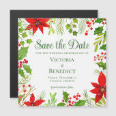 Festlicher grüner botanischer Feiertag Save the Da Magneteinladung (Vorne/Hinten)