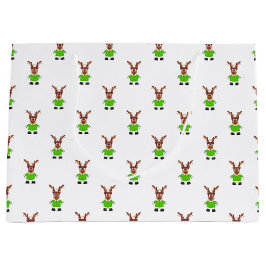 Festlicher Grüner und Gold Kasky Weihnachtsmann Große Geschenktüte