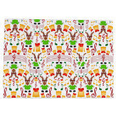 Festlicher Grüner und Gold Kasky Weihnachtsmann Große Geschenktüte (Rückseite)