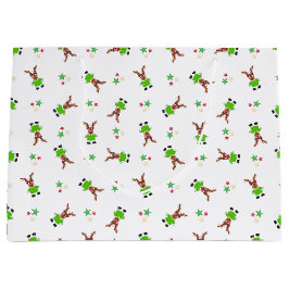 Festlicher Grüner und Gold Kasky Weihnachtsmann Große Geschenktüte