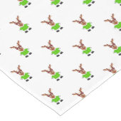 Festlicher Grüner und Gold Kasky Weihnachtsmann Kurzer Tischläufer (Ecke)