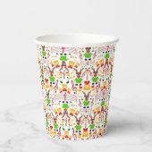 Festlicher Grüner und Gold Kasky Weihnachtsmann Pappbecher (Rückseite)