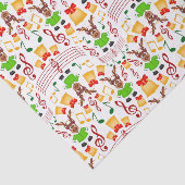 Festlicher Grüner und Gold Kasky Weihnachtsmann Seidenpapier (Ausschnitt)