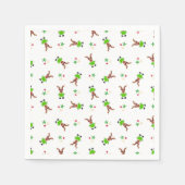 Festlicher Grüner und Gold Kasky Weihnachtsmann Serviette (Vorderseite)