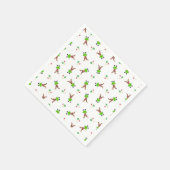 Festlicher Grüner und Gold Kasky Weihnachtsmann Serviette (Ecke)