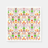 Festlicher Grüner und Gold Kasky Weihnachtsmann Serviette (Vorderseite)