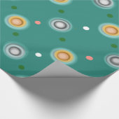 Festlicher grüner und orange Tupfen Geschenkpapier (Ecke)