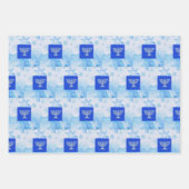Festlicher Hanukkah Menorah Glitzer Geschenkpapier Set (Vorderseite)