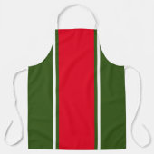 Festlicher, heller Roter Streifen, grüner Hintergr Schürze (Vorderseite)