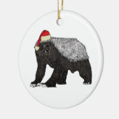Festlicher Honey Badger Santa Keramik Ornament (Links)
