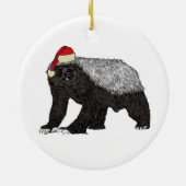 Festlicher Honey Badger Santa Keramik Ornament (Hinten)