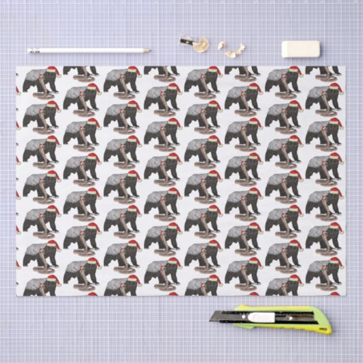Festlicher Honey Badger Snake Badass Weihnachtsman Seidenpapier (Handwerk)