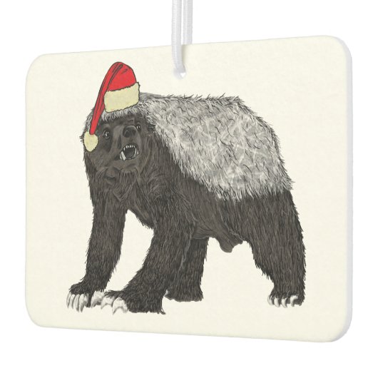 Festlicher Honig Badger Badass Weihnachtsmann Autolufterfrischer (Links)