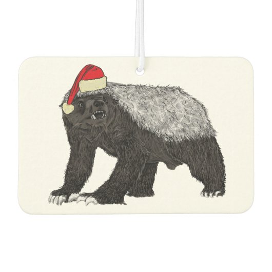 Festlicher Honig Badger Badass Weihnachtsmann Autolufterfrischer (Vorderseite)
