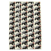 Festlicher Honig Badger Badass Weihnachtsmann Mittlere Geschenktüte (Rückseite)