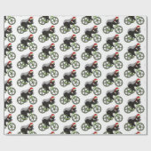 Festlicher Honig Badger Radsport Funny Xmas Cyclis Geschenkpapier (Flach)
