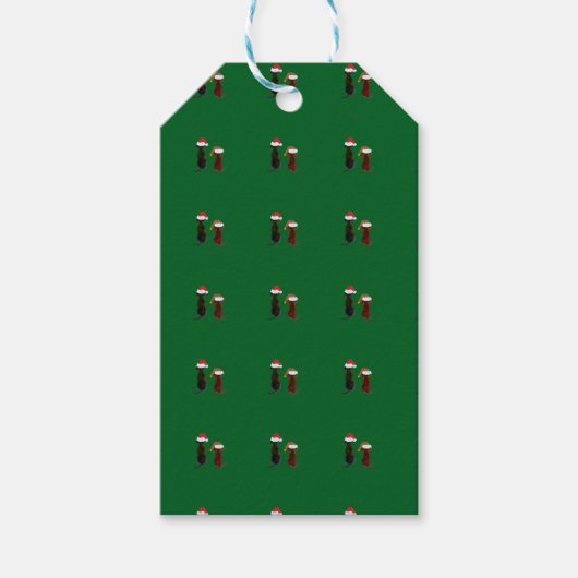 Festlicher Hund Geschenkanhänger (Vorderseite)