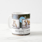 Festlicher Hund Haustier Foto Collage Schneeflocke Kaffeetasse (Vorderseite Links)