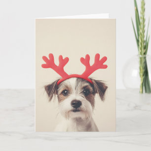 Festlicher Hund mit Rentiergeweih Einladung