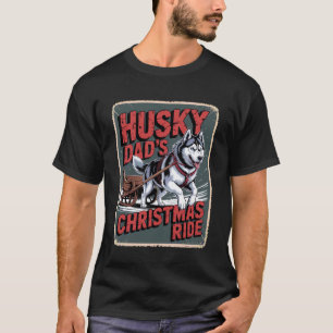 Festlicher Husky-Vater Weihnachten Hunde Liebhaber T-Shirt