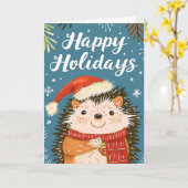 Festlicher Igel Karte (Gelbe Blume)