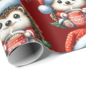 Festlicher Igel, Niedlicher Feiertag, Weihnachten Geschenkpapier (Rolleneckpunkt)