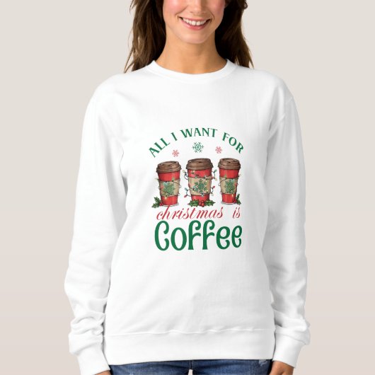 Festlicher Kaffee und Weihnachtsliebhaber Sweatshirt (Vorderseite)