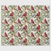 Festlicher Kardinal Heilige Berry Pinecone Weihnac Geschenkpapier (Flach)