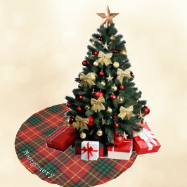 Festlicher Karierter Tartan Urlaub Polyester Weihnachtsbaumdecke
