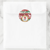 Festlicher Karierter Weihnachtsgeschenksticker Runder Aufkleber (Tasche)