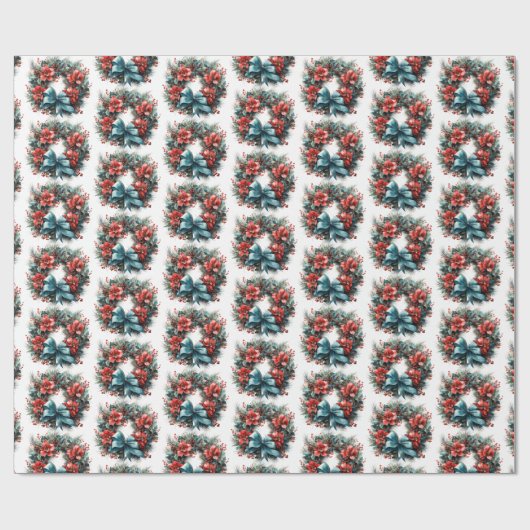 Festlicher Kiefernreath mit Heiligabend Geschenkpapier (Flach)