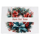 Festlicher Kiefernreath mit Heiligabend Große Geschenktüte (Vorderseite)