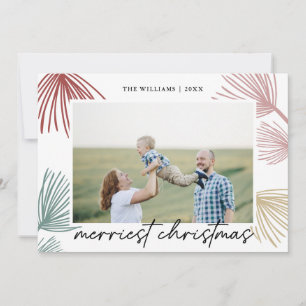 Festlicher Kiefernzweig fröhlichstes Weihnachtsfam Feiertagskarte