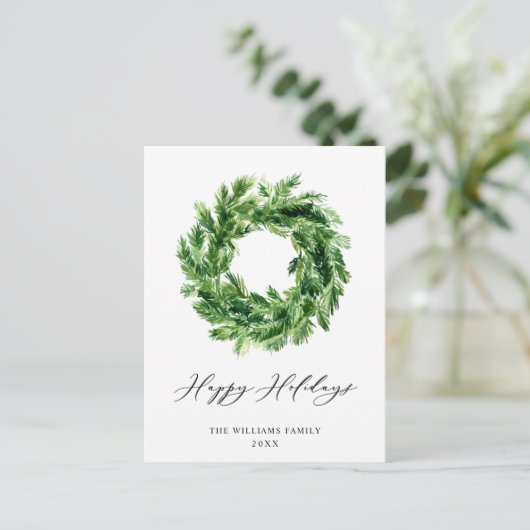 Festlicher Kiefernzweig Weihnachtsfeiertag Postkarte (Stehend Vorderseite)