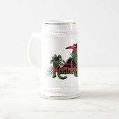 Festlicher Krampus Stein Bierglas (Vorderseite Links)
