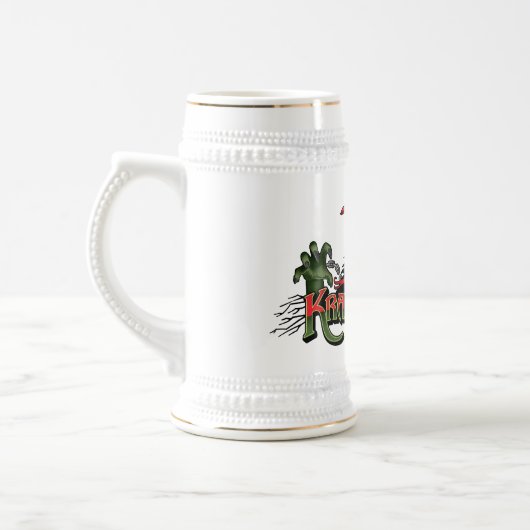 Festlicher Krampus Stein Bierglas (Links)