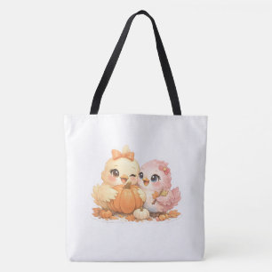 Festlicher Kürbis-Vögel-Leinen-Tasche Tasche