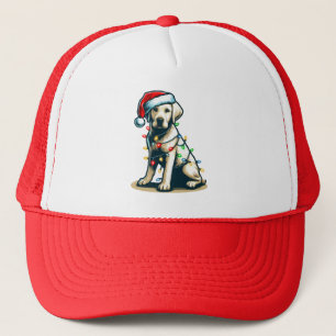 Festlicher Labrador-Hund mit Weihnachtsbeleuchtung Truckerkappe