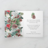 Festlicher Laub-frohe Weihnacht-Blumengruß Karte (Innenseite)