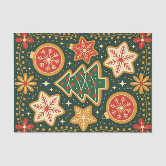 Festlicher Lebkuchen Weihnachtsfeiertag Seidenpapier (Vorderseite)