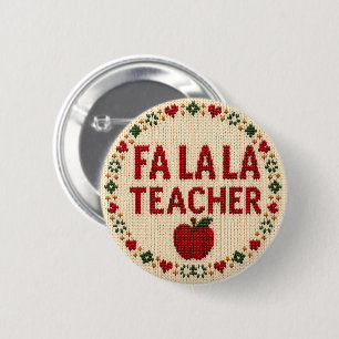 Festlicher Lehrer-Hässlicher-Weihnachtspullover Button
